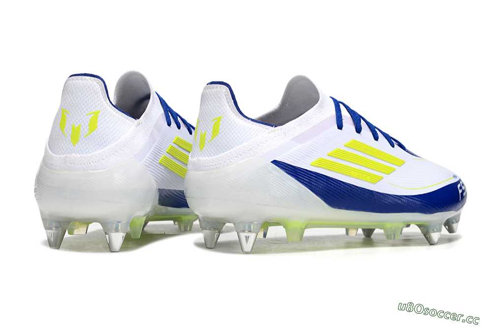 Men's Adidas F50 Elite SG Soft Ground Low-Tops Football Boots - White/Blue/Yellow 6