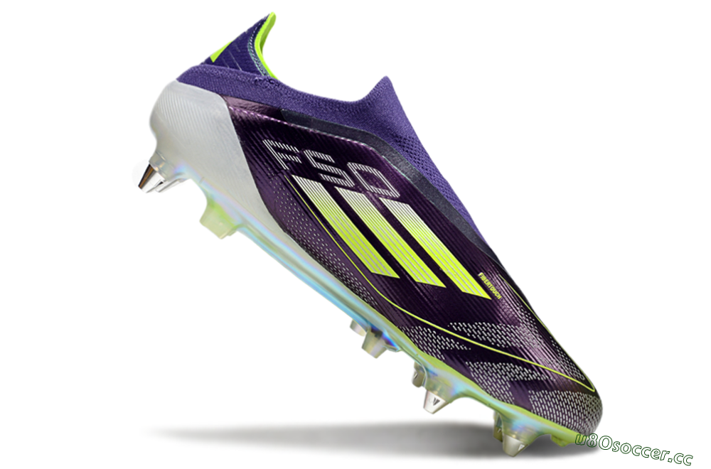 Men's Adidas F50 Elite Laceless SG Soft Ground Low-Tops Football Boots - Purple/Yellow/White 4