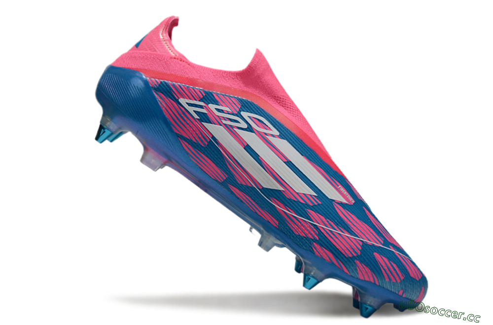 Men's Adidas F50 Elite Laceless SG Soft Ground Low-Tops Football Boots - Blue/Pink/White 4
