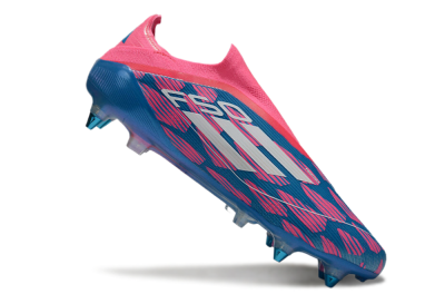 Men's Adidas F50 Elite Laceless SG Soft Ground Low-Tops Football Boots - Blue/Pink/White