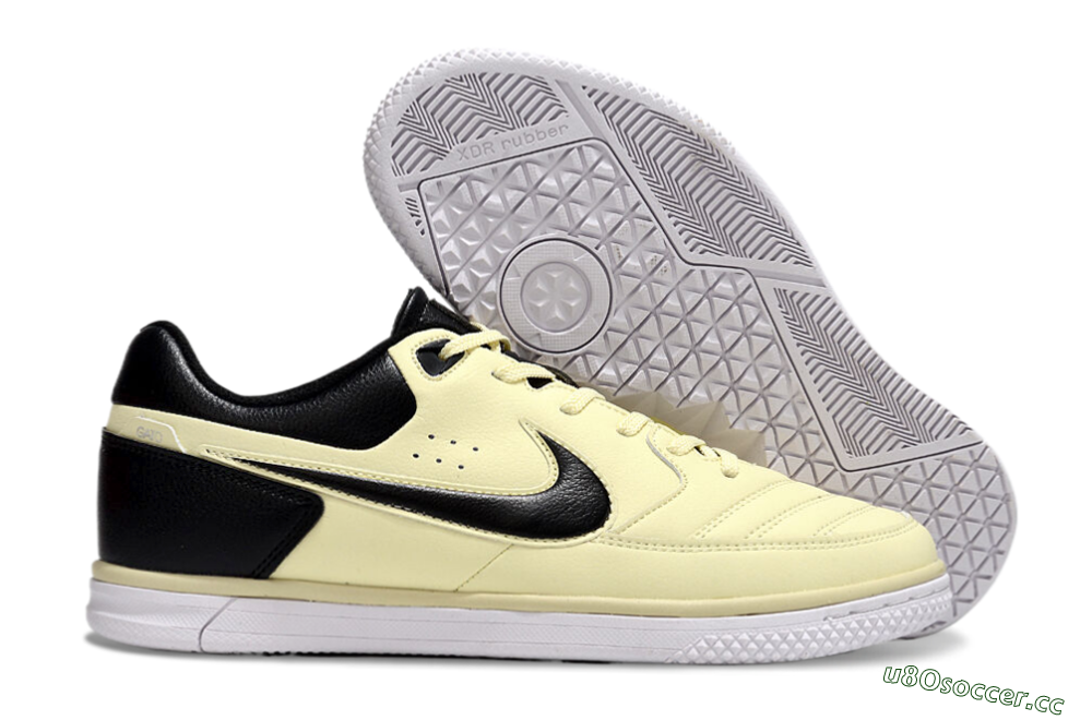 Men's Nike Street Gato IC Indoor & Futsal Low-Tops Football Shoes - Beige/Black/White 2