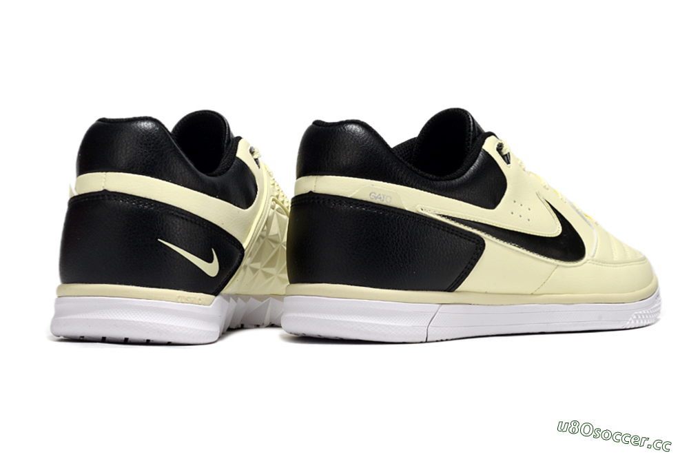 Men's Nike Street Gato IC Indoor & Futsal Low-Tops Football Shoes - Beige/Black/White 6