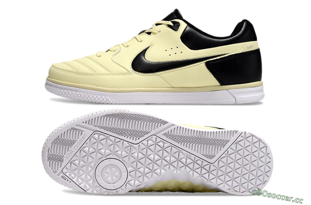 Men's Nike Street Gato IC Indoor & Futsal Low-Tops Football Shoes - Beige/Black/White 1
