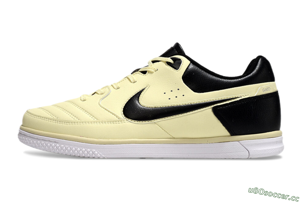 Men's Nike Street Gato IC Indoor & Futsal Low-Tops Football Shoes - Beige/Black/White 0