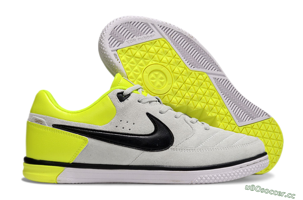 Men's Nike Street Gato IC Indoor & Futsal Low-Tops Football Shoes - Grey/Black/Yellow 2