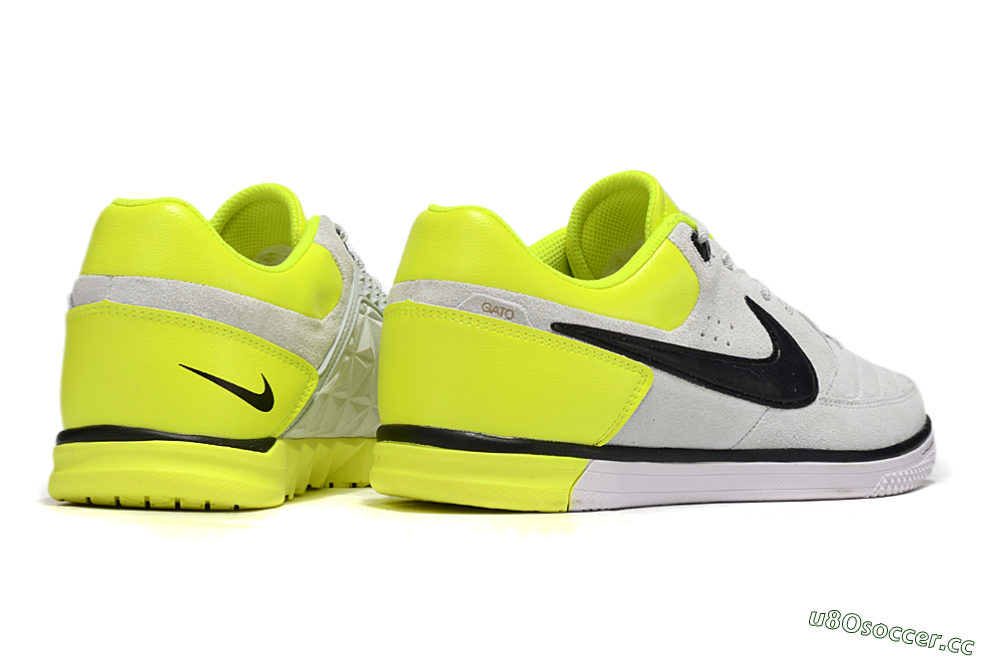 Men's Nike Street Gato IC Indoor & Futsal Low-Tops Football Shoes - Grey/Black/Yellow 6