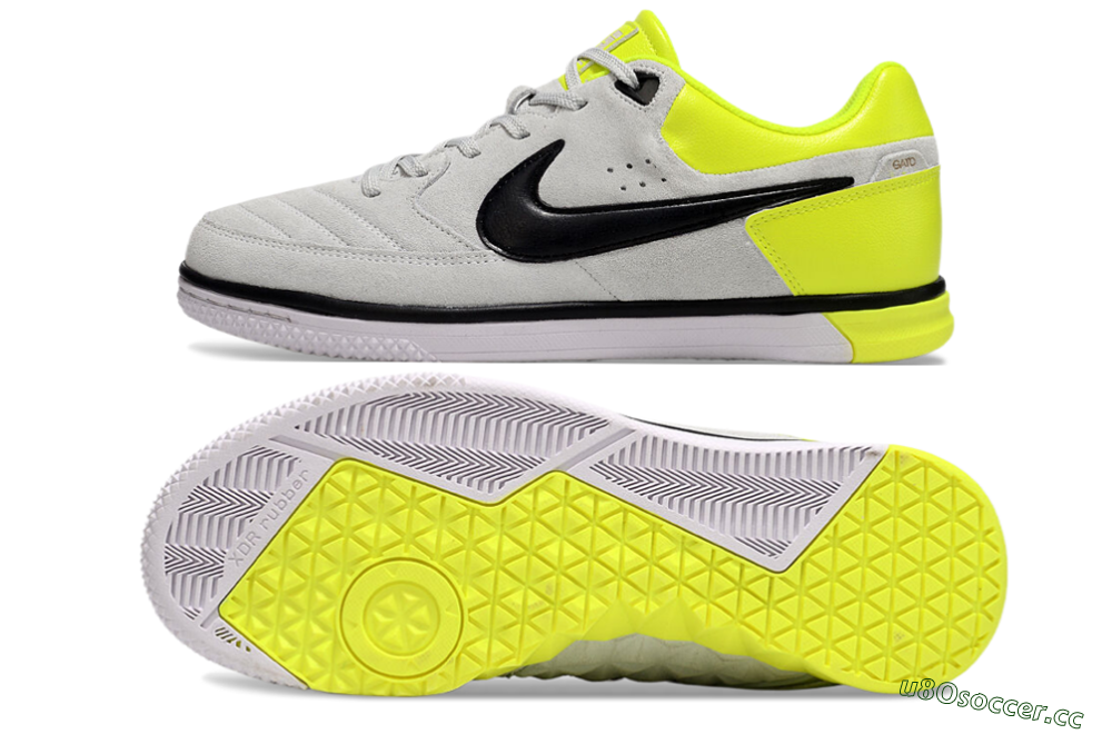 Men's Nike Street Gato IC Indoor & Futsal Low-Tops Football Shoes - Grey/Black/Yellow 1