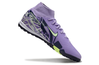 Men's Nike Air Zoom Mercurial Superfly 10 Elite TF Artificial Turf High-Tops Football Shoes - Purple/Yellow/White
