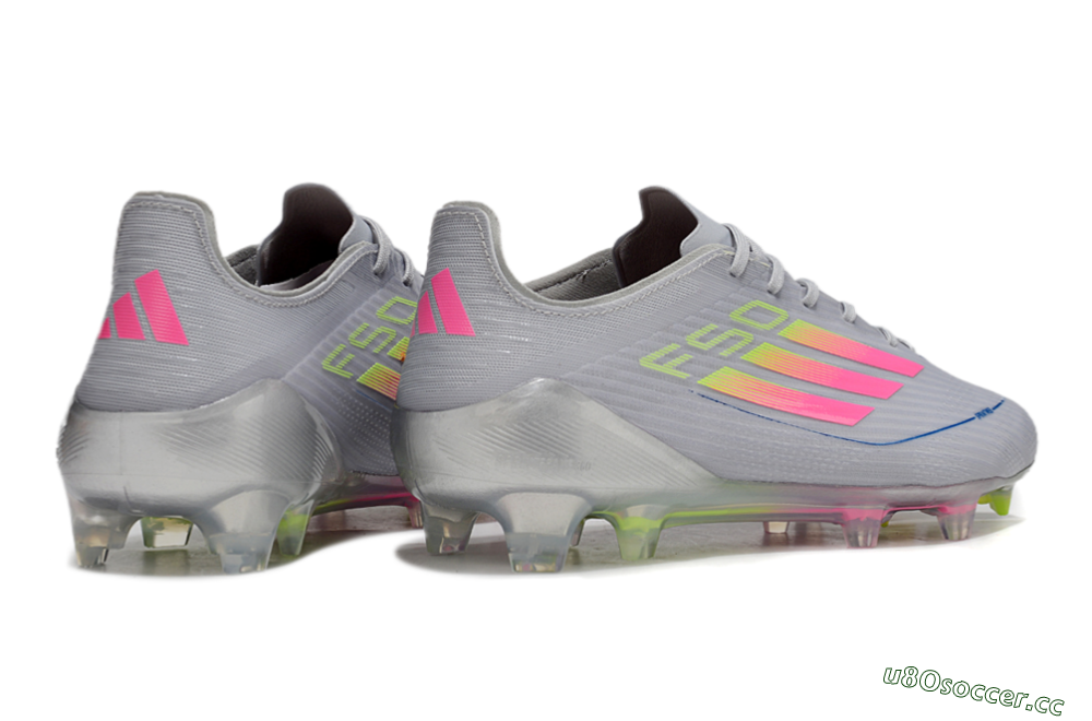 Men's Adidas F50 Elite FG Firm Ground Low-Tops Football Boots - Grey/Pink/Yellow 6