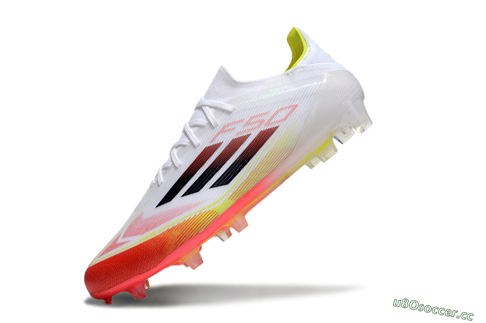 Men's Adidas F50 Elite FG Firm Ground Low-Tops Football Boots - White/Red/Yellow 5