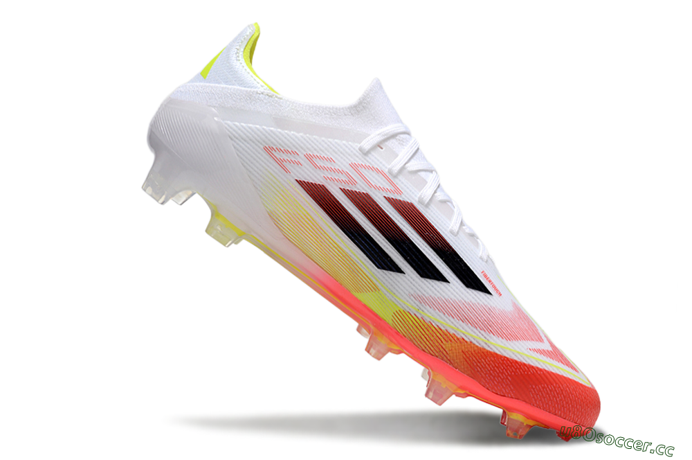 Men's Adidas F50 Elite FG Firm Ground Low-Tops Football Boots - White/Red/Yellow 4