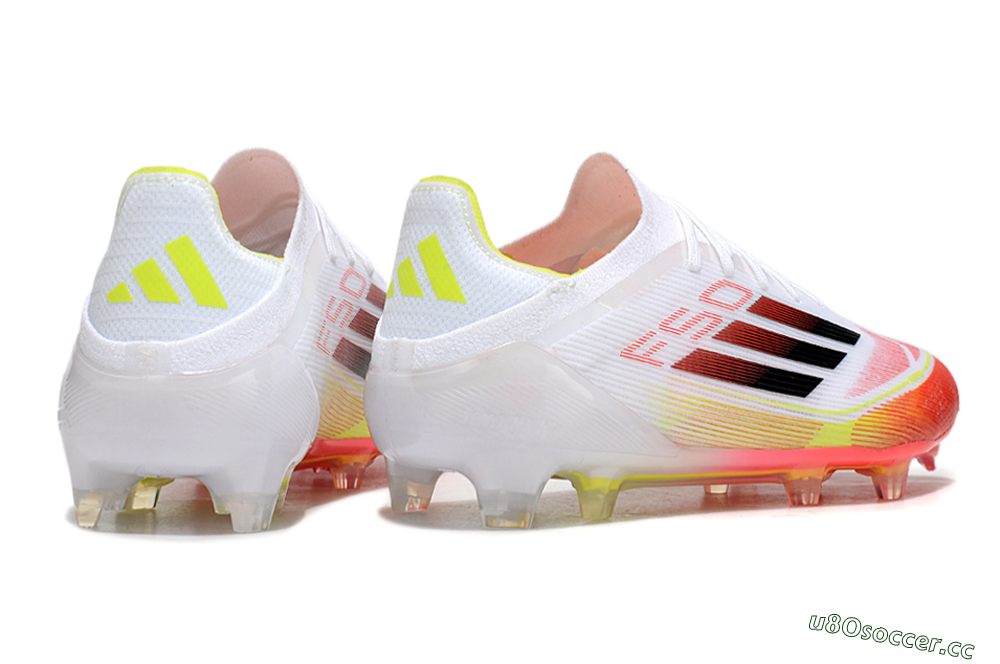 Men's Adidas F50 Elite FG Firm Ground Low-Tops Football Boots - White/Red/Yellow 6