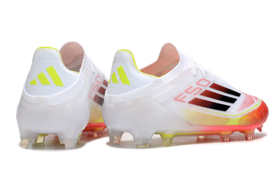 Men's Adidas F50 Elite FG Firm Ground Low-Tops Football Boots - White/Red/Yellow