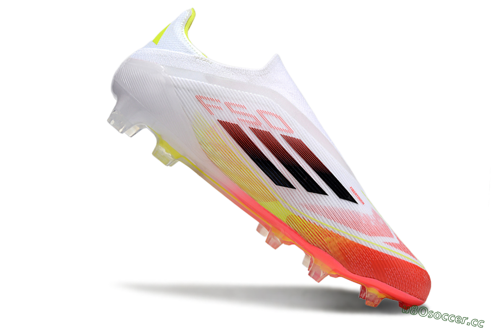 Men's Adidas F50 Elite Laceless FG Firm Ground Low-Tops Football Boots - White/Red/Yellow 4