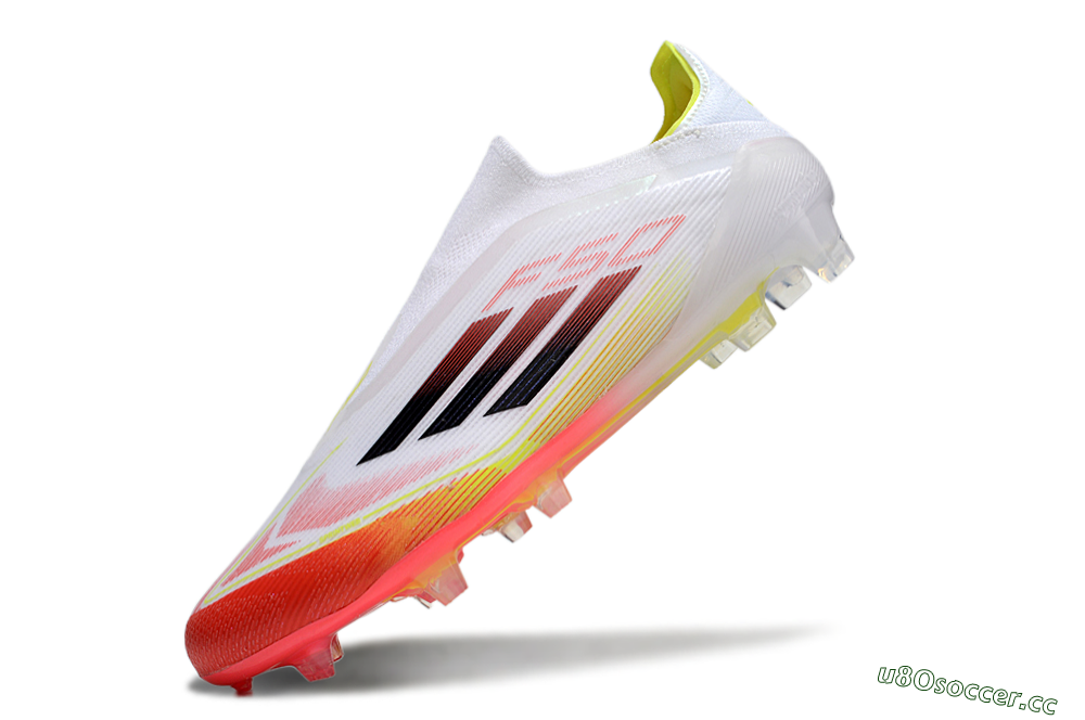 Men's Adidas F50 Elite Laceless FG Firm Ground Low-Tops Football Boots - White/Red/Yellow 5
