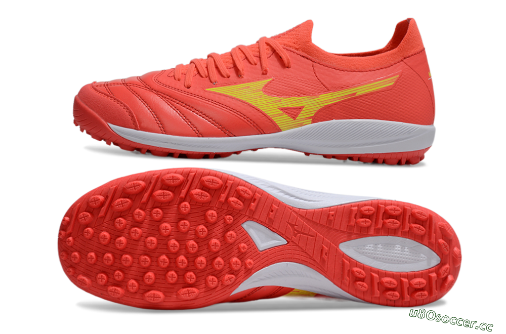 Men's Mizuno Morelia Neo Sala TF Artificial Turf Low-Tops Football Shoes - Red/Yellow/White 1