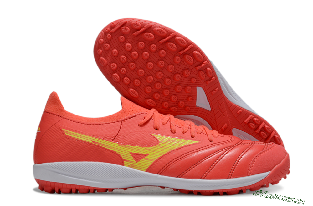 Men's Mizuno Morelia Neo Sala TF Artificial Turf Low-Tops Football Shoes - Red/Yellow/White 2