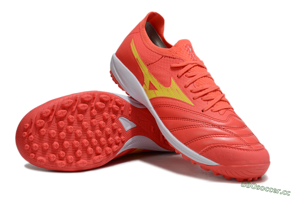 Men's Mizuno Morelia Neo Sala TF Artificial Turf Low-Tops Football Shoes - Red/Yellow/White 3