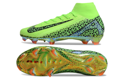 Unisex Nike Air Zoom Mercurial Superfly 10 Elite FG Firm Ground High-Tops Football Boots - Yellow/Black/Leopard