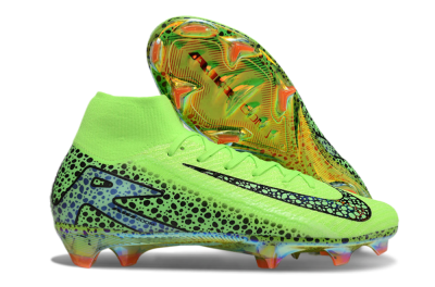 Unisex Nike Air Zoom Mercurial Superfly 10 Elite FG Firm Ground High-Tops Football Boots - Yellow/Black/Leopard