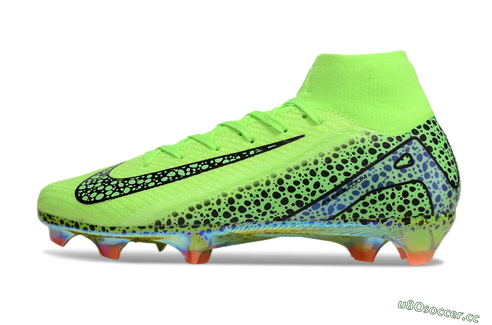 Unisex Nike Air Zoom Mercurial Superfly 10 Elite FG Firm Ground High-Tops Football Boots - Yellow/Black/Leopard 0