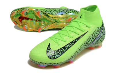 Unisex Nike Air Zoom Mercurial Superfly 10 Elite FG Firm Ground High-Tops Football Boots - Yellow/Black/Leopard