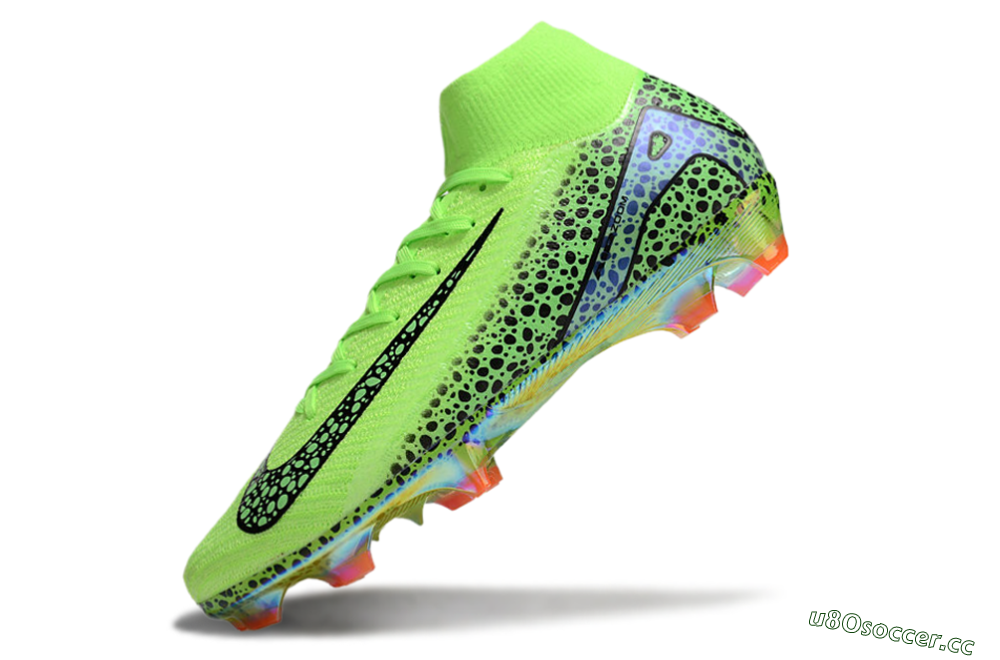 Unisex Nike Air Zoom Mercurial Superfly 10 Elite FG Firm Ground High-Tops Football Boots - Yellow/Black/Leopard 5