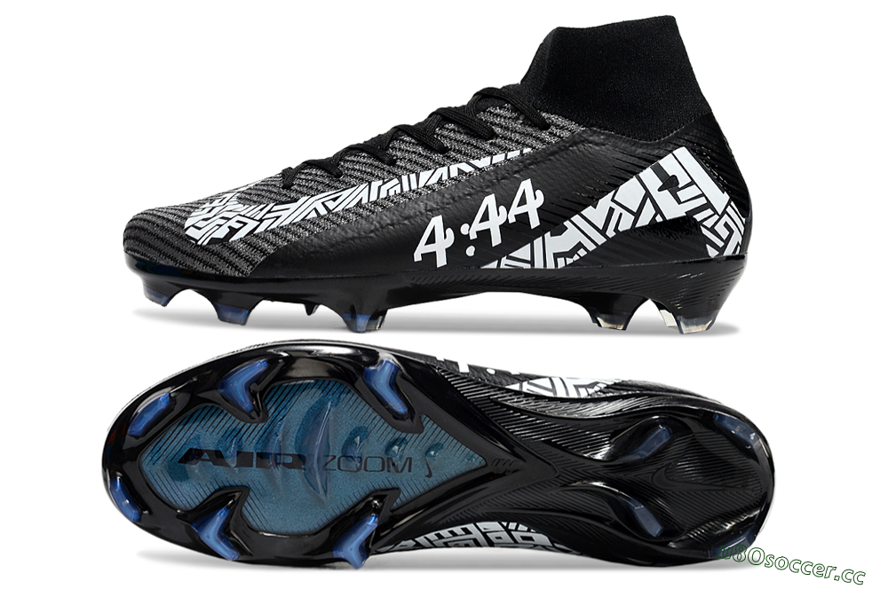 Unisex Nike Air Zoom Mercurial Superfly 10 Elite FG Firm Ground High-Tops Football Boots - Black/White/Blue 1