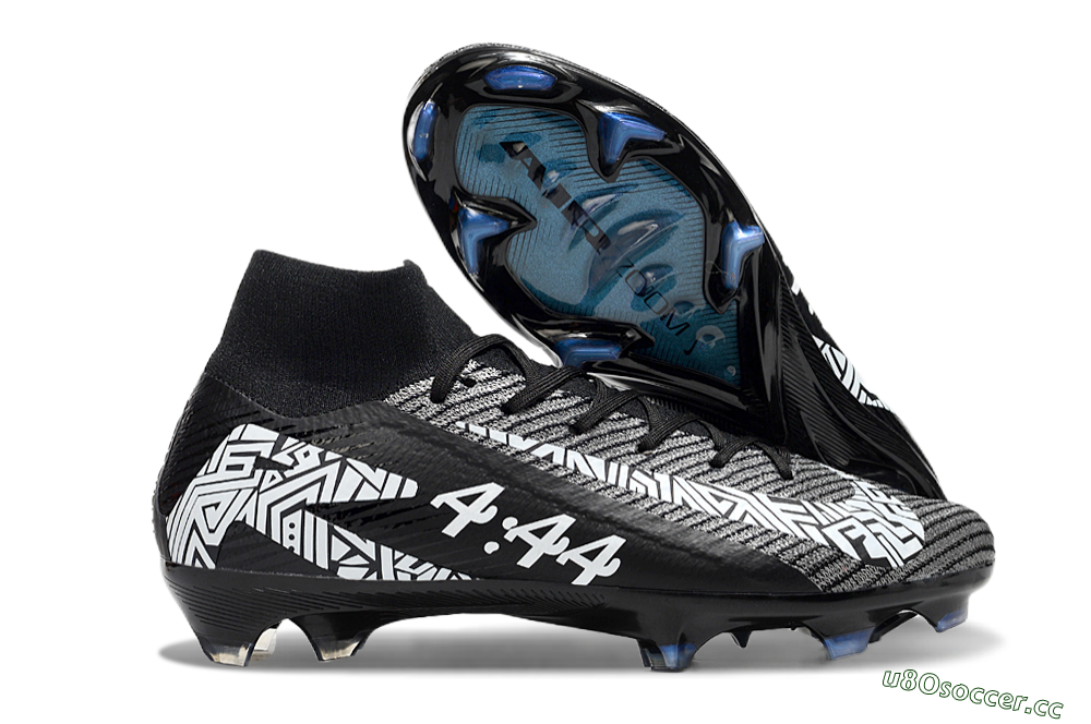 Unisex Nike Air Zoom Mercurial Superfly 10 Elite FG Firm Ground High-Tops Football Boots - Black/White/Blue 2