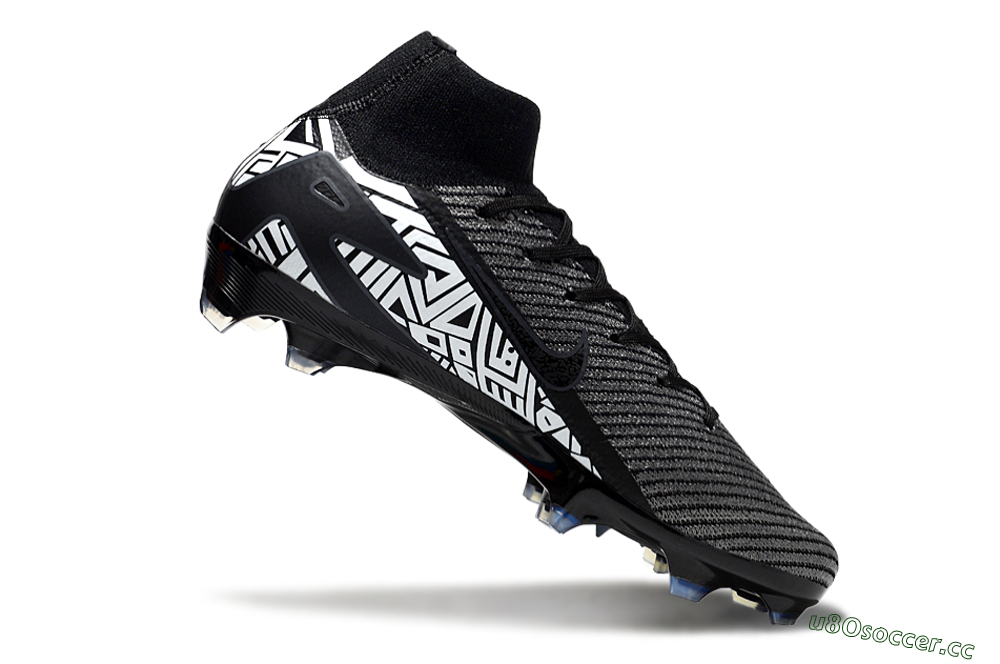 Unisex Nike Air Zoom Mercurial Superfly 10 Elite FG Firm Ground High-Tops Football Boots - Black/White/Blue 4