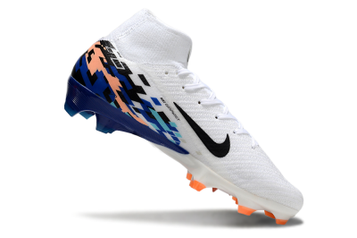 Unisex Nike Air Zoom Mercurial Superfly 10 Elite FG Firm Ground High-Tops Football Boots - White/Blue/Orange