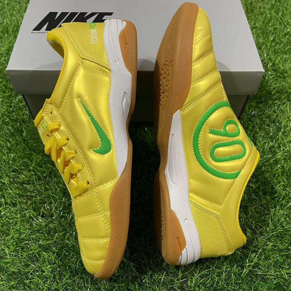 Men's Nike Total 90 II IC Indoor & Futsal Low-Tops Football Shoes - Yellow/Green/White