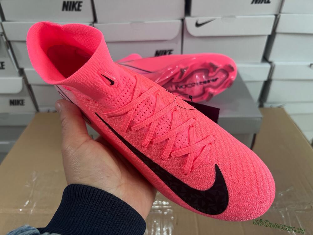Unisex Nike Air Zoom Mercurial Superfly 10 Elite FG Firm Ground High-Tops Football Boots - Pink/Black