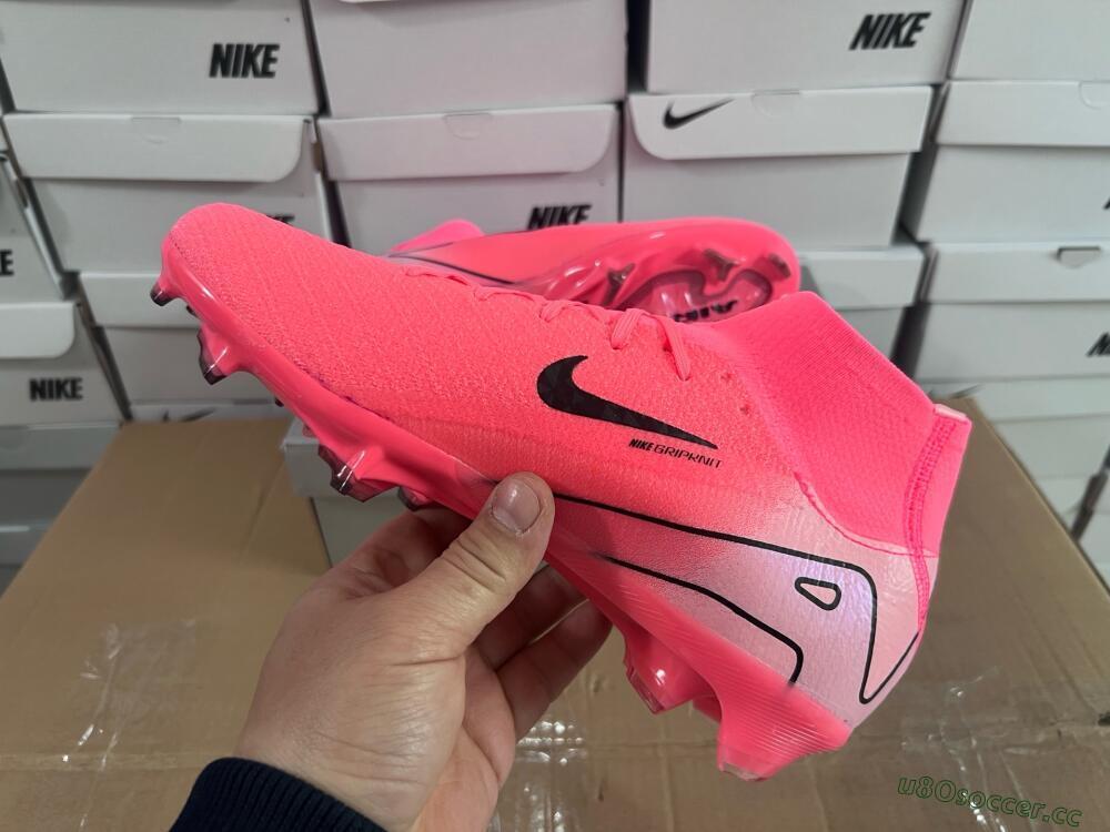 Unisex Nike Air Zoom Mercurial Superfly 10 Elite FG Firm Ground High-Tops Football Boots - Pink/Black