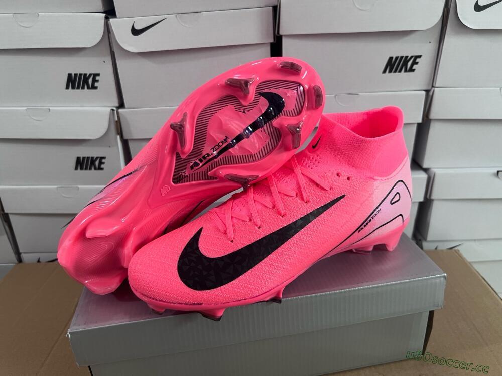 Unisex Nike Air Zoom Mercurial Superfly 10 Elite FG Firm Ground High-Tops Football Boots - Pink/Black