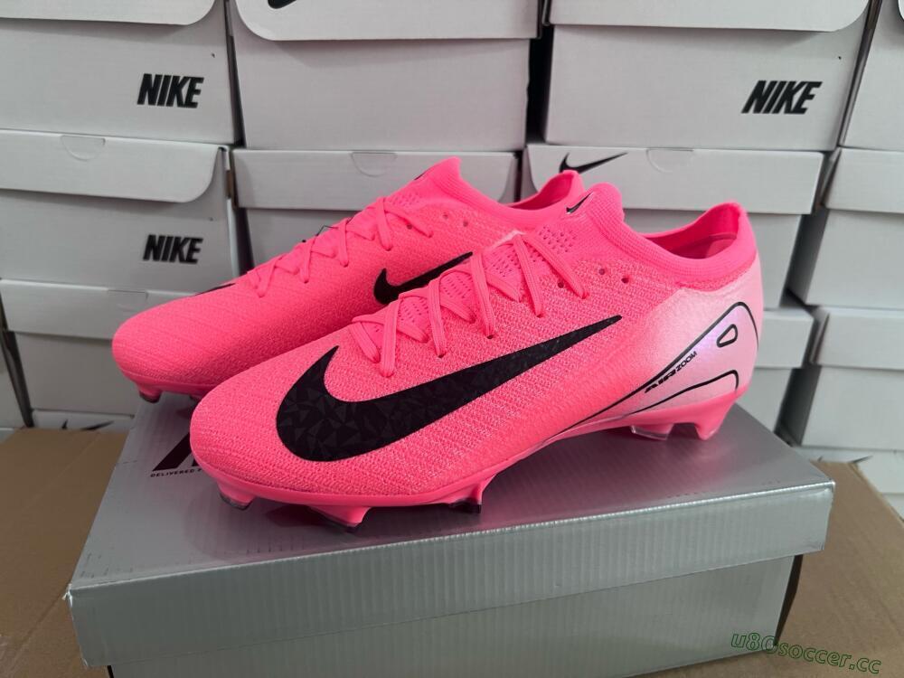 Unisex Nike Air Zoom Mercurial Vapor 16 Elite FG Firm Ground Low-Tops Football Boots - Red/Black/Pink