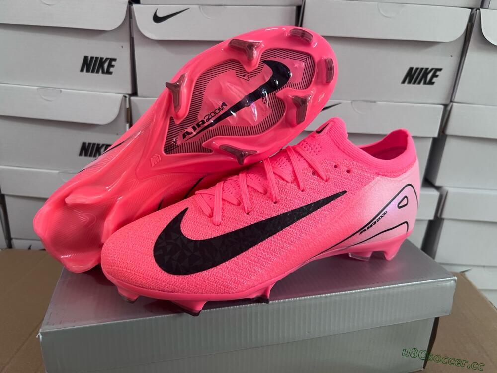 Unisex Nike Air Zoom Mercurial Vapor 16 Elite FG Firm Ground Low-Tops Football Boots - Red/Black/Pink