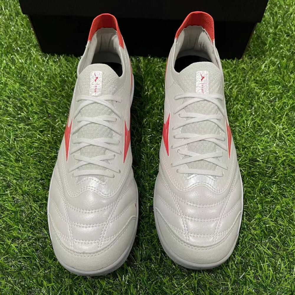 Men's Mizuno Morelia Neo Sala TF Artificial Turf Low-Tops Football Shoes - Grey/Red/White