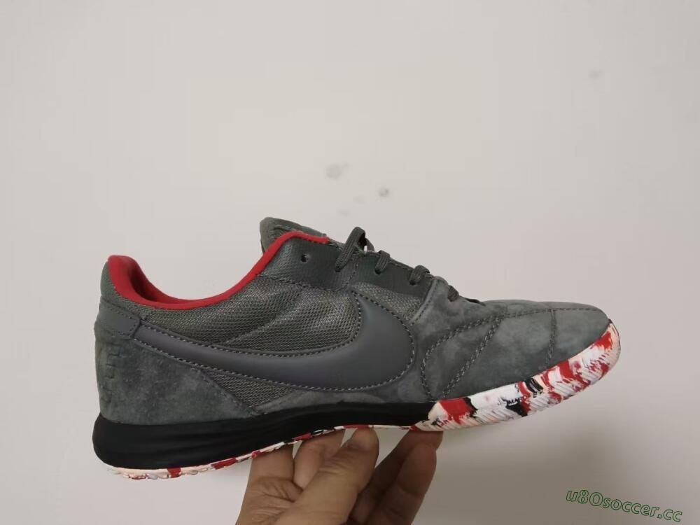 Unisex Nike Premier 2 Sala IC Indoor & Futsal Low-Tops Football Shoes - Grey/Black/Red