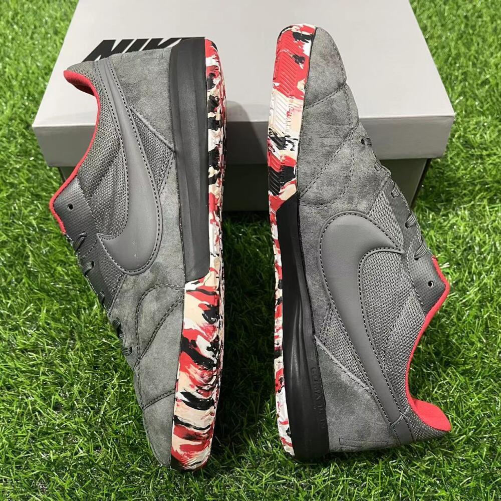 Unisex Nike Premier 2 Sala IC Indoor & Futsal Low-Tops Football Shoes - Grey/Black/Red