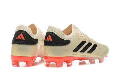 Men's Adidas Copa Pure 2+ FG Firm Ground Low-Tops Football Boots - Beige/Black/Red