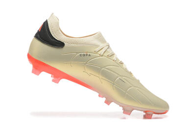 Men's Adidas Copa Pure 2+ FG Firm Ground Low-Tops Football Boots - Beige/Black/Red