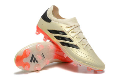 Men's Adidas Copa Pure 2+ FG Firm Ground Low-Tops Football Boots - Beige/Black/Red