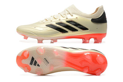 Men's Adidas Copa Pure 2+ FG Firm Ground Low-Tops Football Boots - Beige/Black/Red