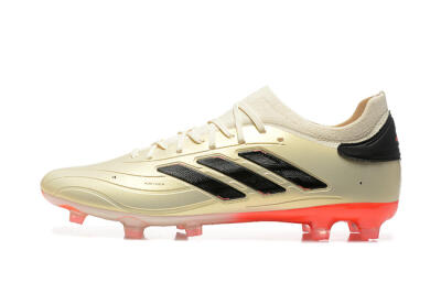 Men's Adidas Copa Pure 2+ FG Firm Ground Low-Tops Football Boots - Beige/Black/Red