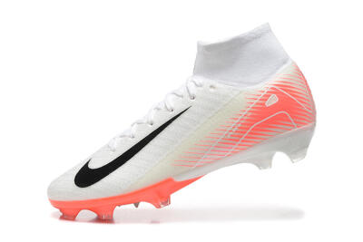 Men's Nike Air Zoom Mercurial Superfly 10 Elite FG Firm Ground High-Tops Football Boots - White/Black/Red