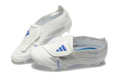 Men's Adidas Predator Elite 25 Foldover Tongue FG Firm Ground Low-Tops Football Boots - Beige/Blue/Silver