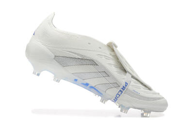 Men's Adidas Predator Elite 25 Foldover Tongue FG Firm Ground Low-Tops Football Boots - Beige/Blue/Silver