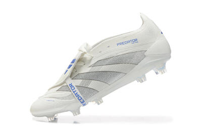 Men's Adidas Predator Elite 25 Foldover Tongue FG Firm Ground Low-Tops Football Boots - Beige/Blue/Silver