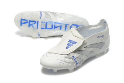 Men's Adidas Predator Elite 25 Foldover Tongue FG Firm Ground Low-Tops Football Boots - Beige/Blue/Silver